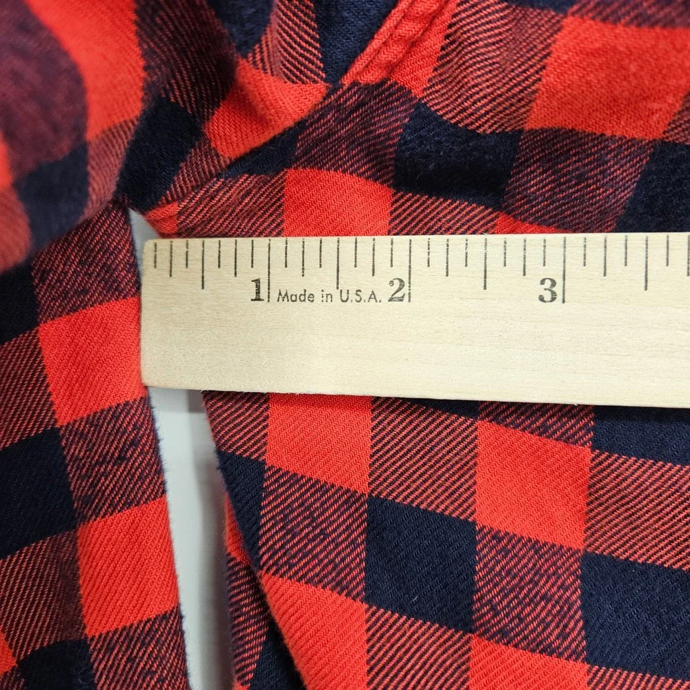 J Crew Shirt Mens XL Red Black Flannel Check Long Sleeve Button Up‎ Casual